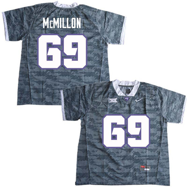 Men #69 Coy McMillon TCU Horned Frogs College Football Jerseys Sale-Gray
